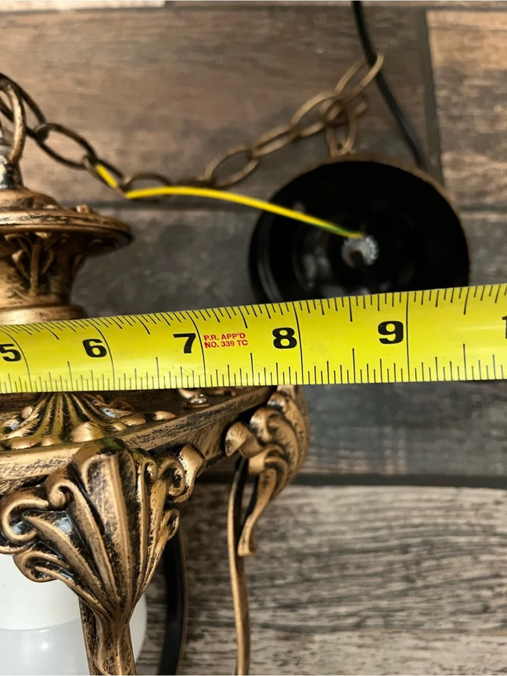 Homco Antique Bronze Ornate Hanging Lantern